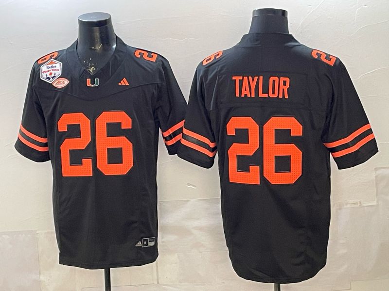 Men 2026 Miami Hurricanes #26 Taylor Black 3th generations Limited NCAA Jersey 0012